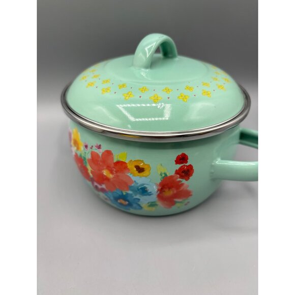 The Pioneer Woman Breezy Blossom Enamel 1 QT Mini Dutch Ovens - Picture 3 of 7